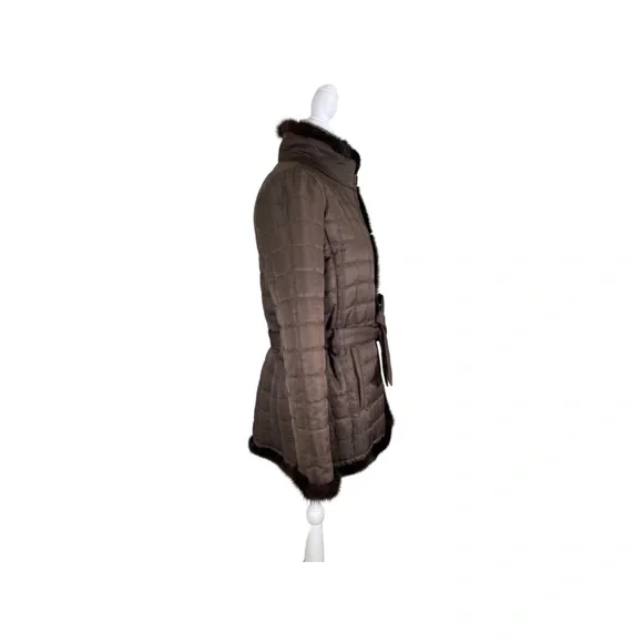 Quilted Jacket with Mahogany Mink Trim